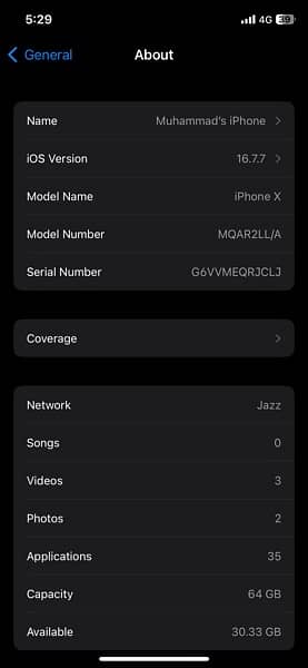 Iphone X 64 GB Official PTA Approved 2