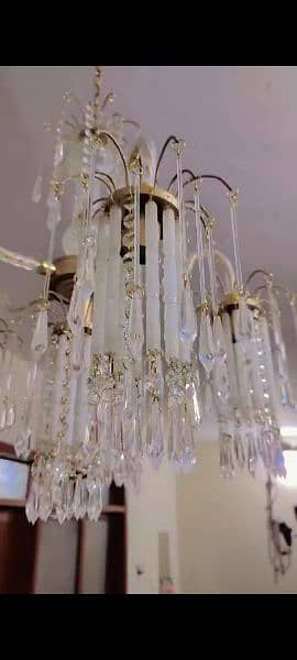 Crystal Glass Fanoos 6 Lamp Like new 1