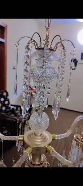 Crystal Glass Fanoos 6 Lamp Like new 5