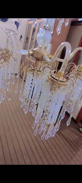 Crystal Glass Fanoos 6 Lamp Like new 7