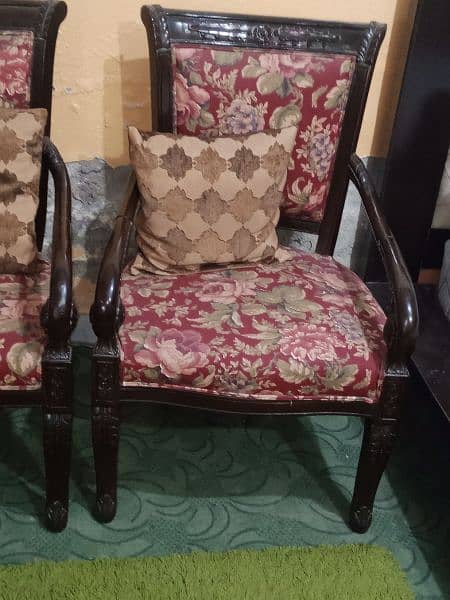 5 seater bedroom/ Lounge wooden sofa chairs set 1