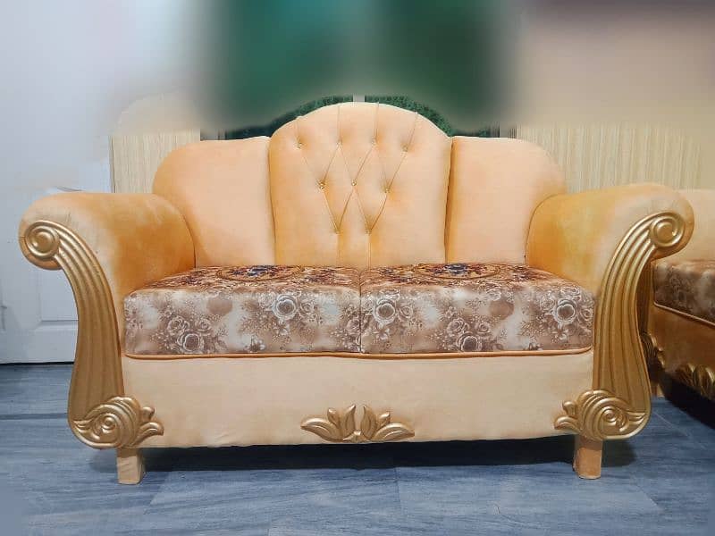 Sofa Set 6 Seater New Luxury King Size Velvet Fabric 0346-6252710 2
