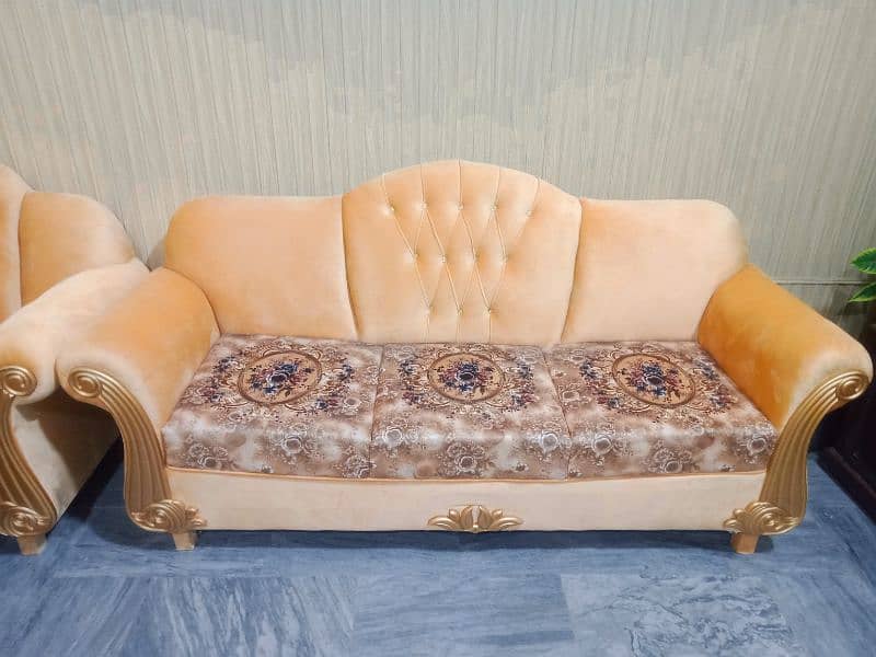 Sofa Set 6 Seater New Luxury King Size Velvet Fabric 0346-6252710 3