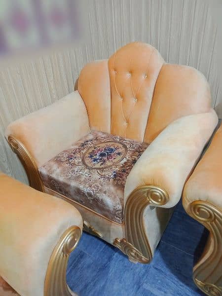 Sofa Set 6 Seater New Luxury King Size Velvet Fabric 0346-6252710 4