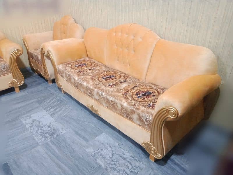 Sofa Set 6 Seater New Luxury King Size Velvet Fabric 0346-6252710 5