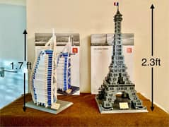 Lego (Company: Wange) Eiffel Tower & Burj Al Arab Hotel