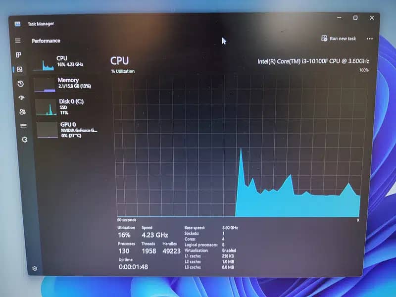 1080p Gaming PC Intel Core i3-10100f (10th generation) Nvidia GTX 1060 6