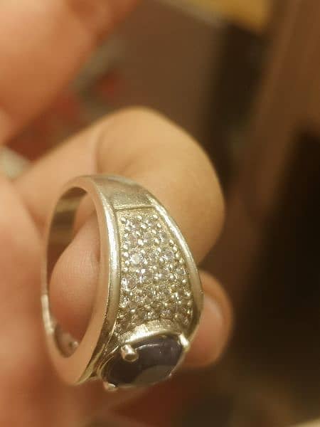 Italian Silver ring with pure nealum on it 1