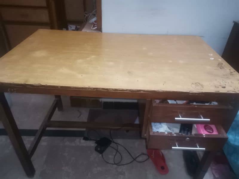 wooden study table and office chair 1