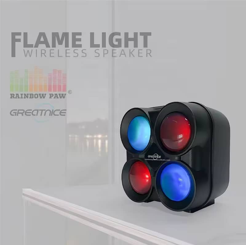 Mini Portable 3 Inch Bluetooth Speaker With Flame Light 6