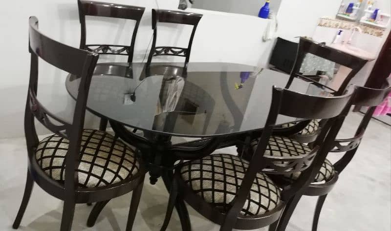 Wooden Sheesham Dinning Table with 6 Chairs 1