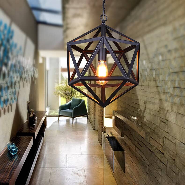 Hexagon Lamp Geometric Light Hanging Light Pendant Light Fixture 1