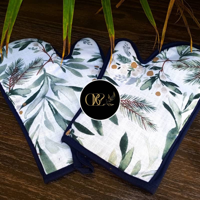 Leave Print Heat-Resistant Oven Gloves: Your Kitchen's Best Companion! 0