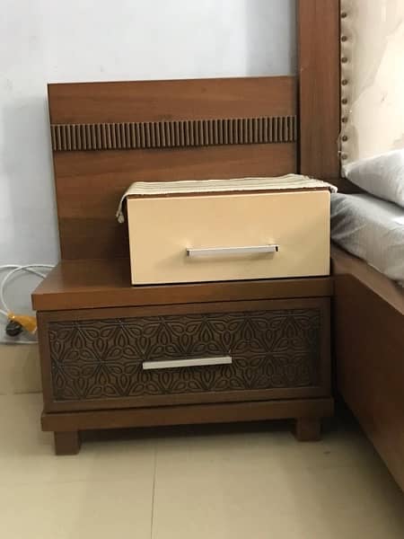 2 piece furniture, Bed with side tables, dressing table and mattress 3
