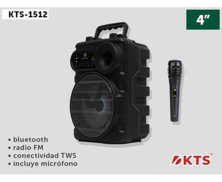 Best Quality Original KTS 1512 Bluetooth Speaker with Mic, 1