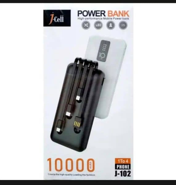 j-cell 4 in 1 and 10000mAh fast charging power bank for all phones 6