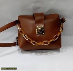 women leather purse with smooth chain