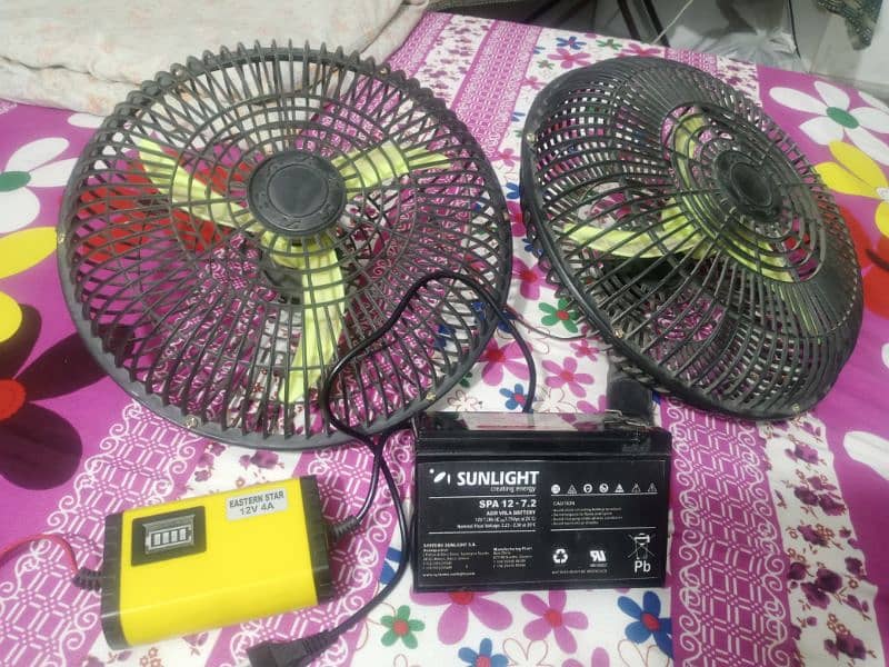 Rechargeable battery fan 3hour backup with charger 3