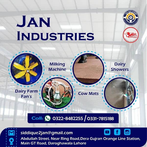 Milking Machines for cows and buffalos/Dairy Fans/Mats/Showering 0