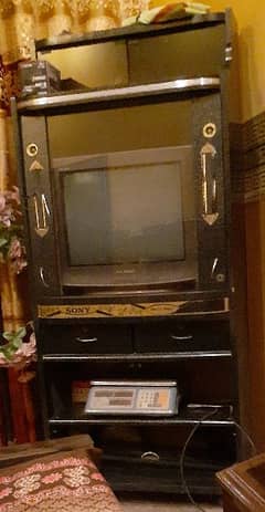 Television with tv trolley/ photocopy machine/ printer
