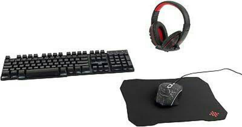 Intempo Quest 4-in-1 Gaming Set | Mouse, Keyboard, Headset, Mousemat 1