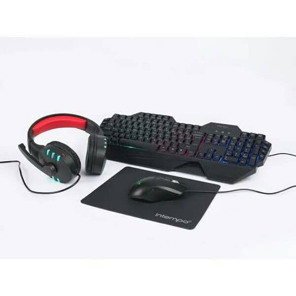 Intempo Quest 4-in-1 Gaming Set | Mouse, Keyboard, Headset, Mousemat 4