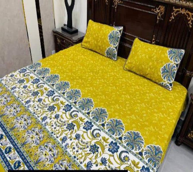 3 Pcs Cotton Printed Double Bedsheets Free Delivery Offer 2