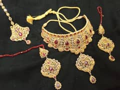 red bridal jewelry set