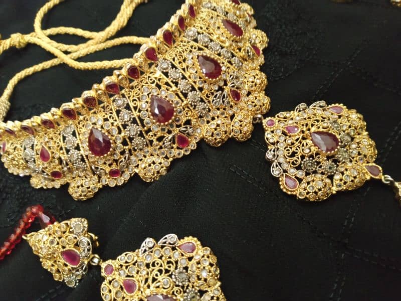 red bridal jewelry set 1