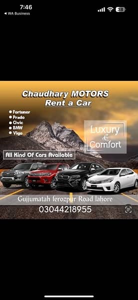 All Kind Of Cars Avail On Rent 1