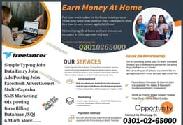 Home base job opportunity for student part time Simple Typing job home