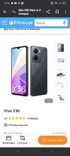 New mobile phone Vivo Y 36