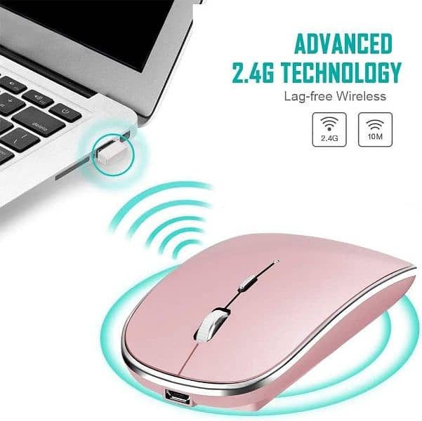 Leolee Wireless Mouse, Rechargeable Wireless Mouse Type-C Mouse 2