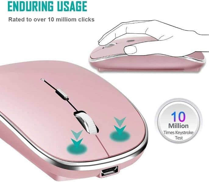 Leolee Wireless Mouse, Rechargeable Wireless Mouse Type-C Mouse 4