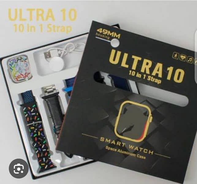 ultra 10 in 1 smart watch with silicon case and protector 0