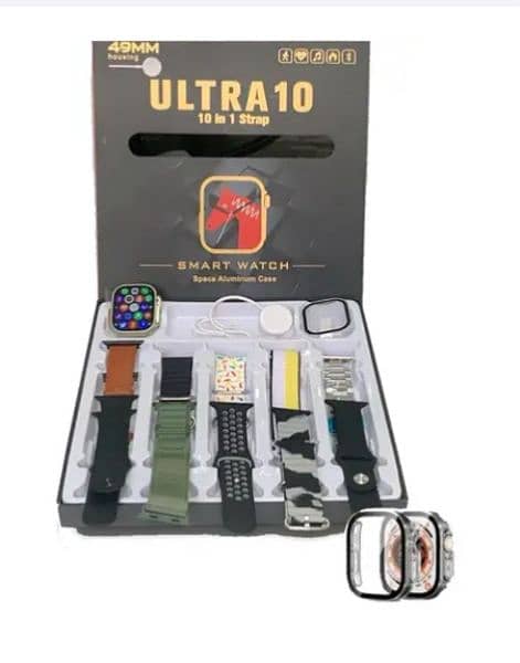 ultra 10 in 1 smart watch with silicon case and protector 2