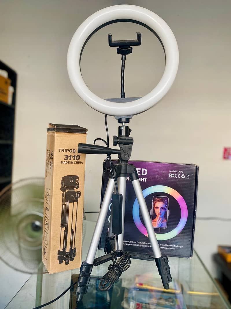 Tripod stand With RGB Ring light 0