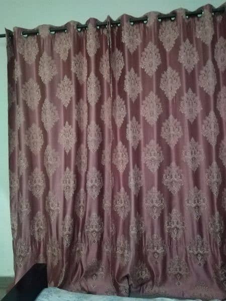 silk tea pink curtains with beautiful golden embroidery 1