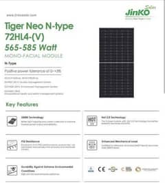 jinko N type Single Glass 585 watt Documented