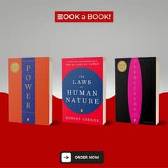 3 books,48 laws of power,the art of seduction,the laws of human nature