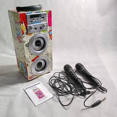 Portable Bluetooth Speaker for Karaoke, with Microphones, USB and SD