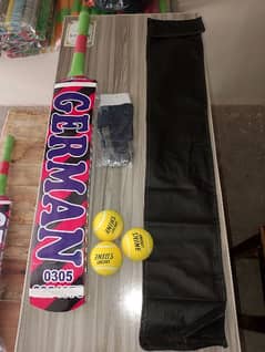 cricket bat one original inner cover and 3 ball contact 03223616935