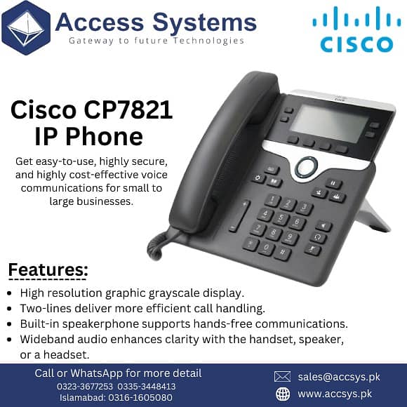 Cisco IP Phones 6945 |8811 |8841| 8851| 8961 PolycomVVX250|350|VVX411 10