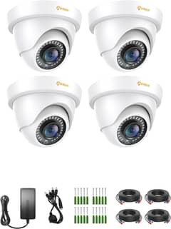4 Pack 1080P Outdoor CCTV Security Dome Cameras 2MP Home Surveillance