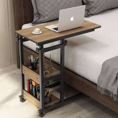 Wooden Adjustable Laptop Side Table For Sofa And Bed