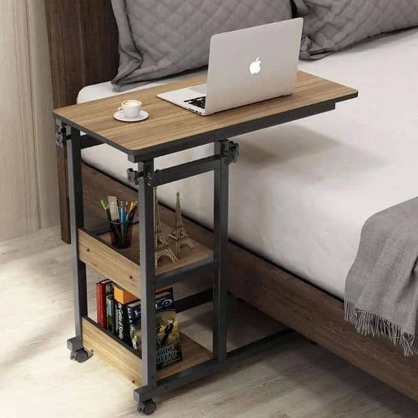 Wooden Adjustable Laptop Side Table For Sofa And Bed 0