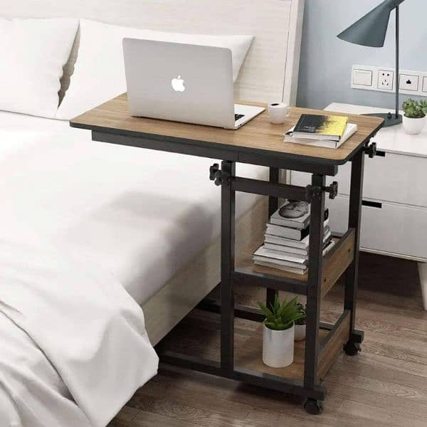 Wooden Adjustable Laptop Side Table For Sofa And Bed 1