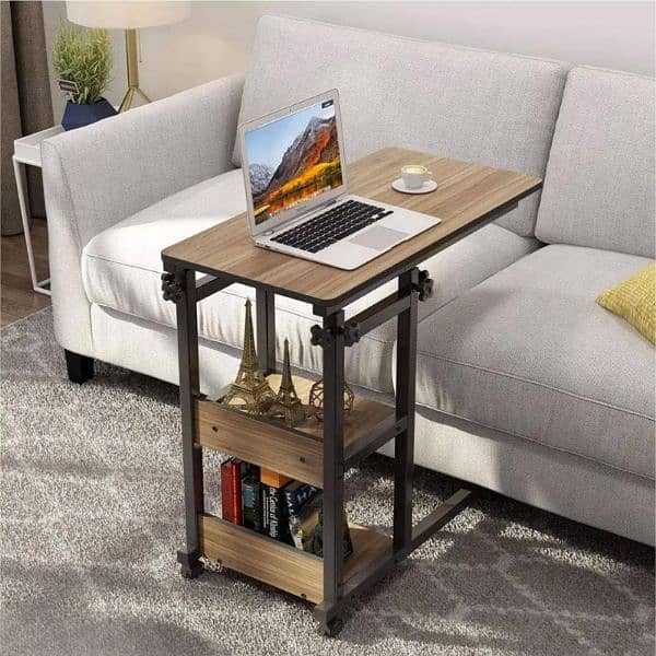 Wooden Adjustable Laptop Side Table For Sofa And Bed 2