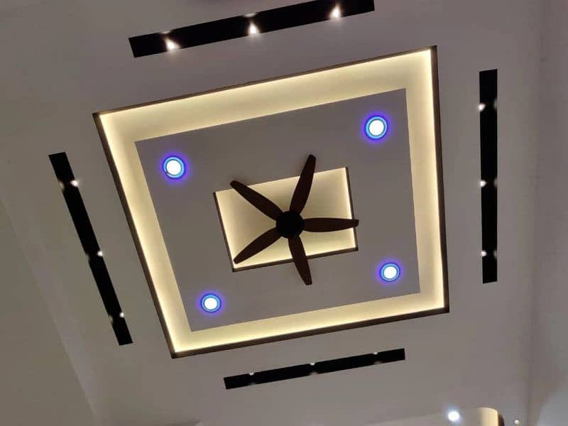 False ceiling/rope lights/electrical work/wire/lights/glass paper/rock 11