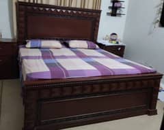 double bed with side tables and dressing for sale